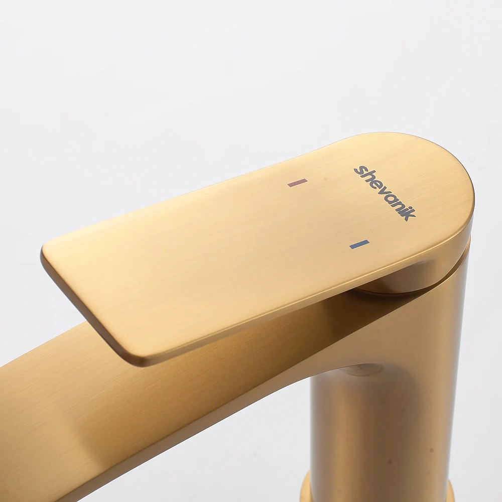 Смеситель для раковины Shevanik S4101G золотой сатин — Изображение 5
