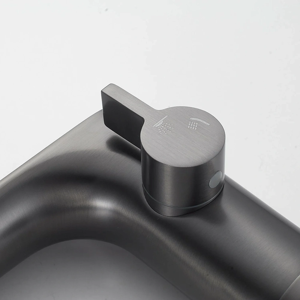 Смеситель на борт ванны Shevanik S4112T оружейная сталь — Изображение 8