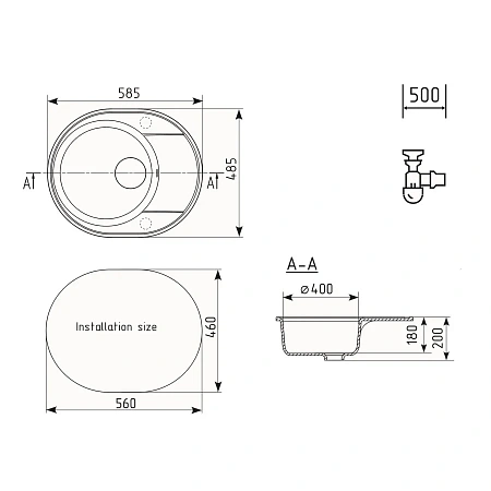 Кухонная мойка Ulgran Quartz Nora 585-08 космос Кухонная мойка Ulgran Quartz Nora 585-08 космос