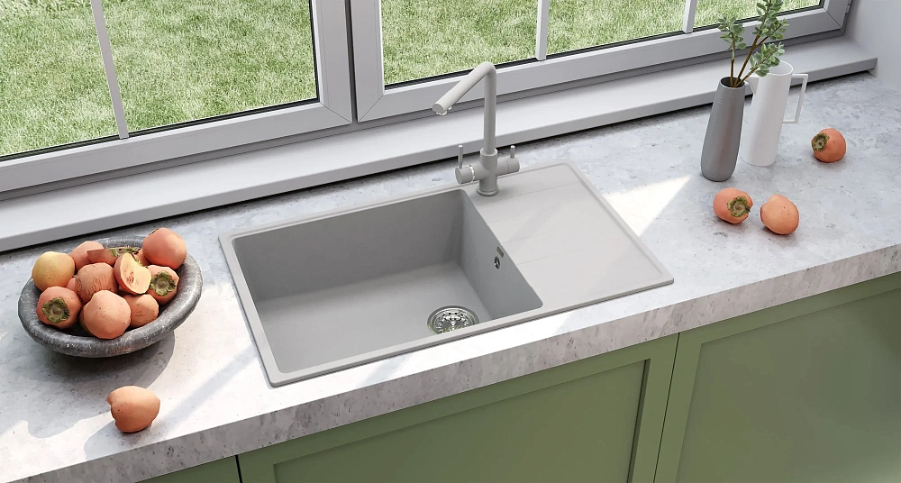 Кухонная мойка Ulgran Quartz Prima 860-04 платина — Изображение 3