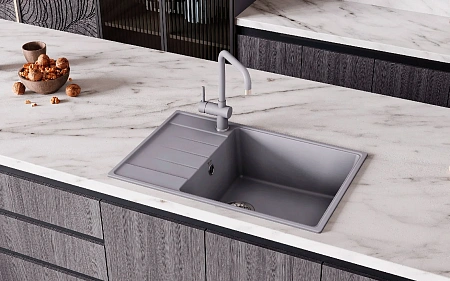 Кухонная мойка Ulgran Quartz Prima 760-05 бетон Кухонная мойка Ulgran Quartz Prima 760-05 бетон