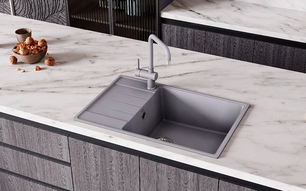 Кухонная мойка Ulgran Quartz Prima 760-05 бетон — Изображение 3