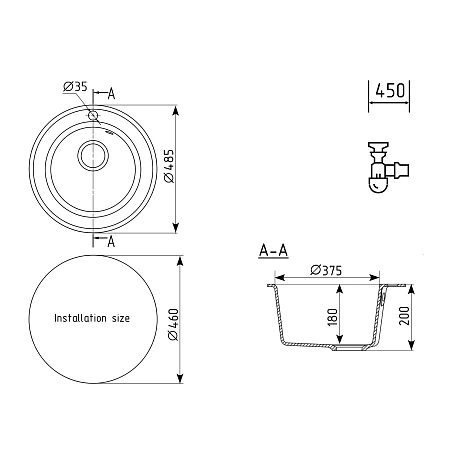 Кухонная мойка Ulgran Quartz Nora 485-08 космос Кухонная мойка Ulgran Quartz Nora 485-08 космос