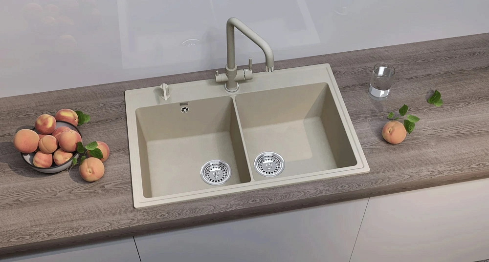 Кухонная мойка Ulgran Quartz Ruma 780-02 лен — Изображение 3