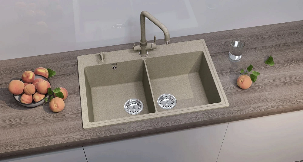 Кухонная мойка Ulgran Quartz Ruma 780-03 десерт — Изображение 3