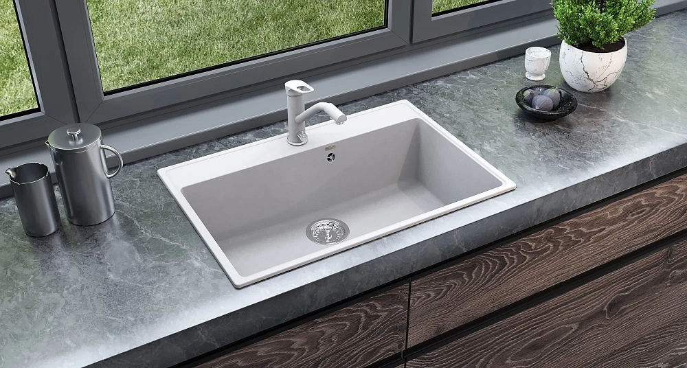 Кухонная мойка Ulgran Quartz Forte 760-04 платина — Изображение 3