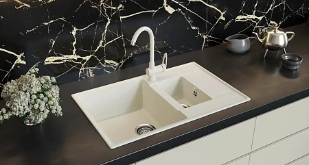 Кухонная мойка Ulgran Quartz Prima 780 1,5 K-01 жасмин Кухонная мойка Ulgran Quartz Prima 780 1,5 K-01 жасмин