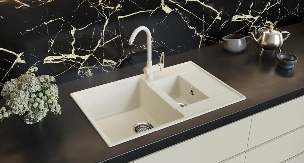Кухонная мойка Ulgran Quartz Prima 780 1,5 K-01 жасмин — Изображение 3