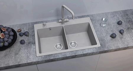 Кухонная мойка Ulgran Quartz Ruma 780-05 бетон Кухонная мойка Ulgran Quartz Ruma 780-05 бетон