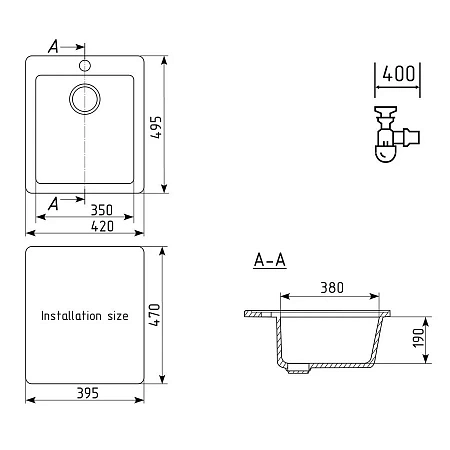 Кухонная мойка Ulgran U-404-310 серый Кухонная мойка Ulgran U-404-310 серый