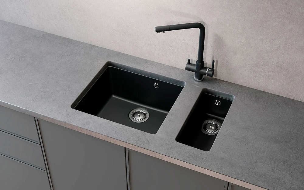 Кухонная мойка Ulgran Quartz Under 160-07 уголь — Изображение 3