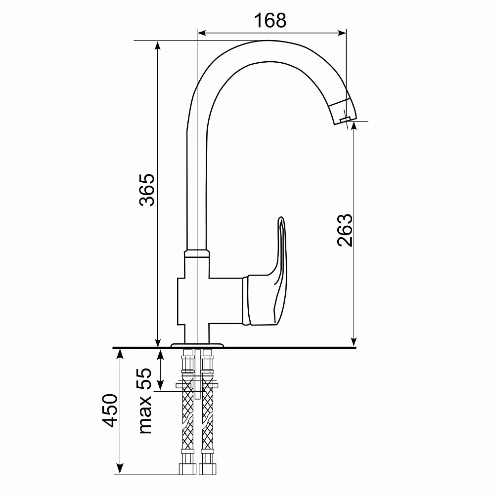 Смеситель для кухни Ulgran UQ-006-04 платина — Изображение 2