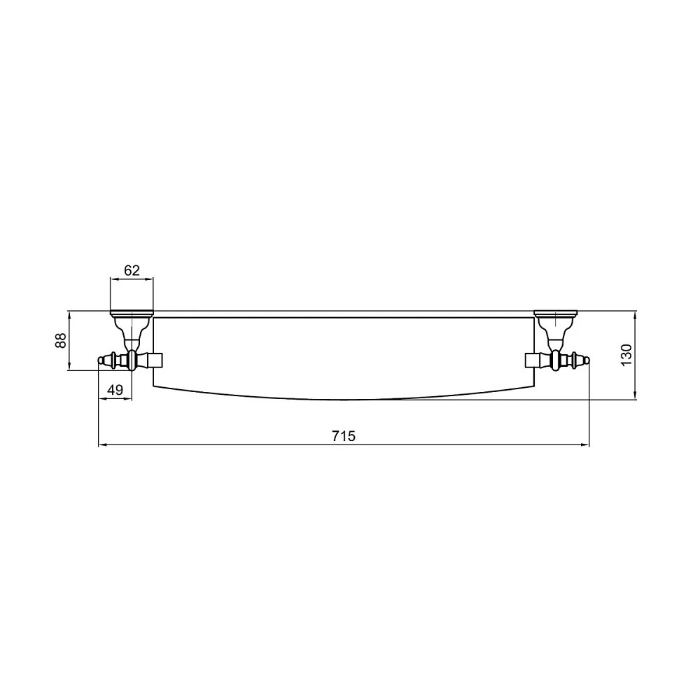 Полка Webert Armony AM500701015 хром — Изображение 2