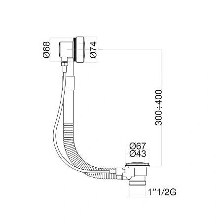 Слив-перелив Webert AC0035015 полуавтомат, хром Слив-перелив Webert AC0035015 полуавтомат, хром