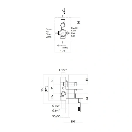 Смеситель для душа Webert Rimini RI860101015 встраиваемый, хром Смеситель для душа Webert Rimini RI860101015 встраиваемый, хром