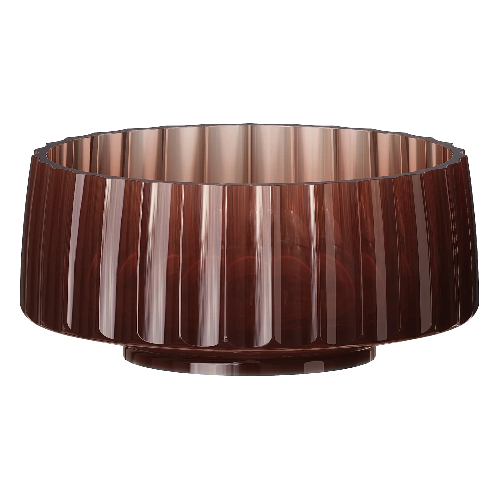 Раковина Boheme GLOW 810-RIB-G-BUR накладная, круглая рифленая, полиэфирная BURGUNDY — Изображение 1