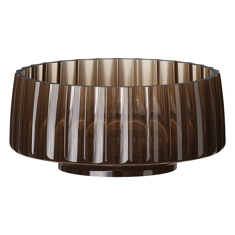 Раковина Boheme GLOW 810-RIB-G-C накладная, круглая рифленая, полиэфирная COFFEE — Изображение 1