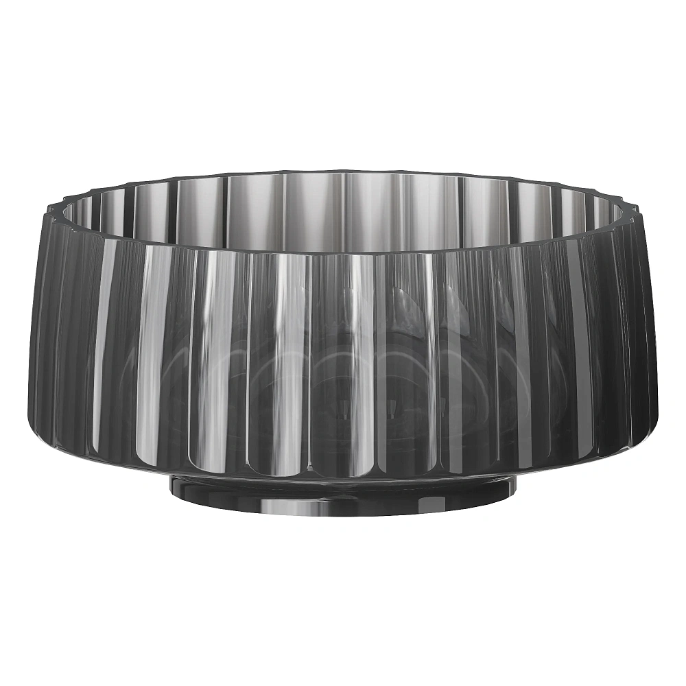 Раковина Boheme GLOW 810-RIB-G-GR накладная, круглая рифленая, полиэфирная TRANSPARENT GREY — Изображение 1
