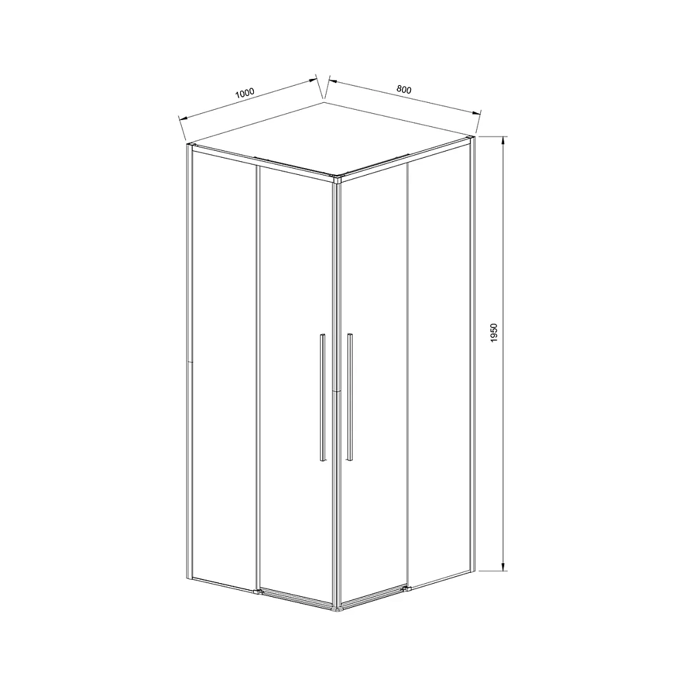 Душевой уголок Vincea Slim-N VSS-4SN8010CGGM 1000x800 вороненая сталь, стекло тонированное — Изображение 5