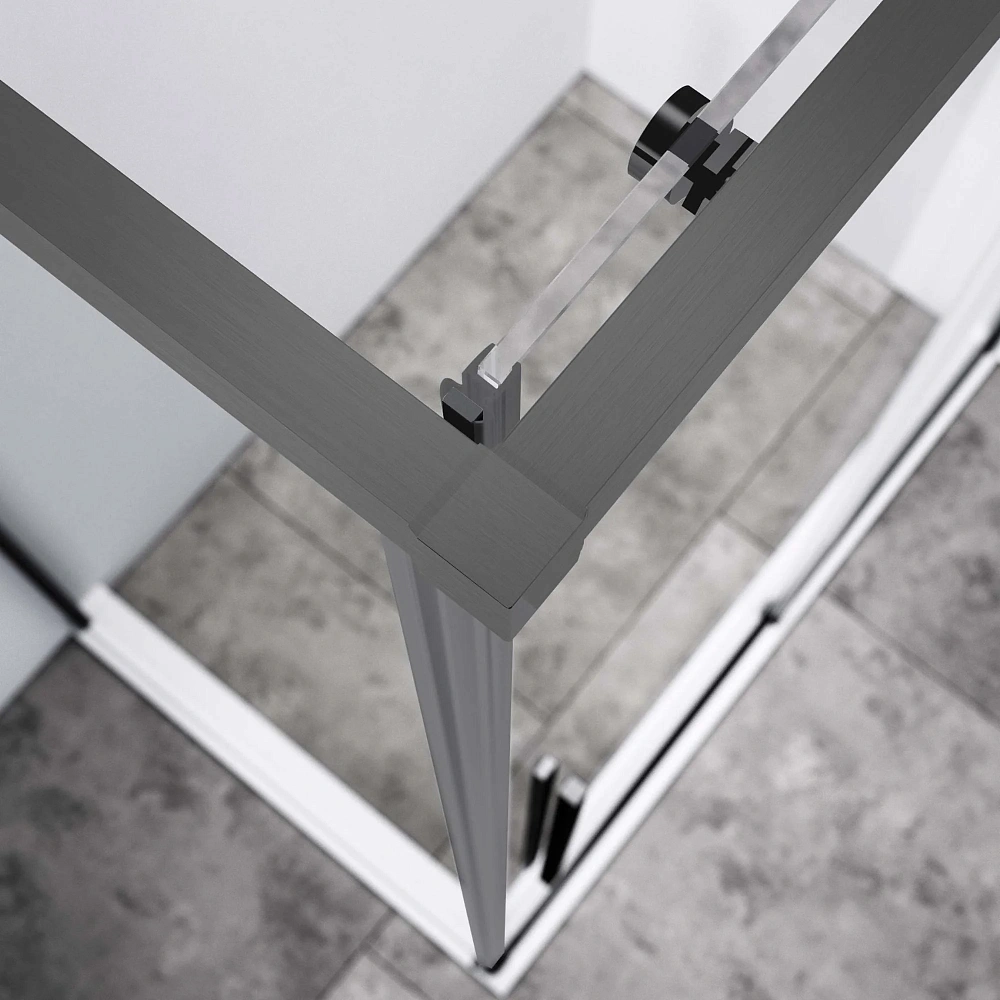 Душевой уголок Vincea Slim-N VSR-4SN8010CLGM 1000x800 вороненая сталь, стекло прозрачное — Изображение 3