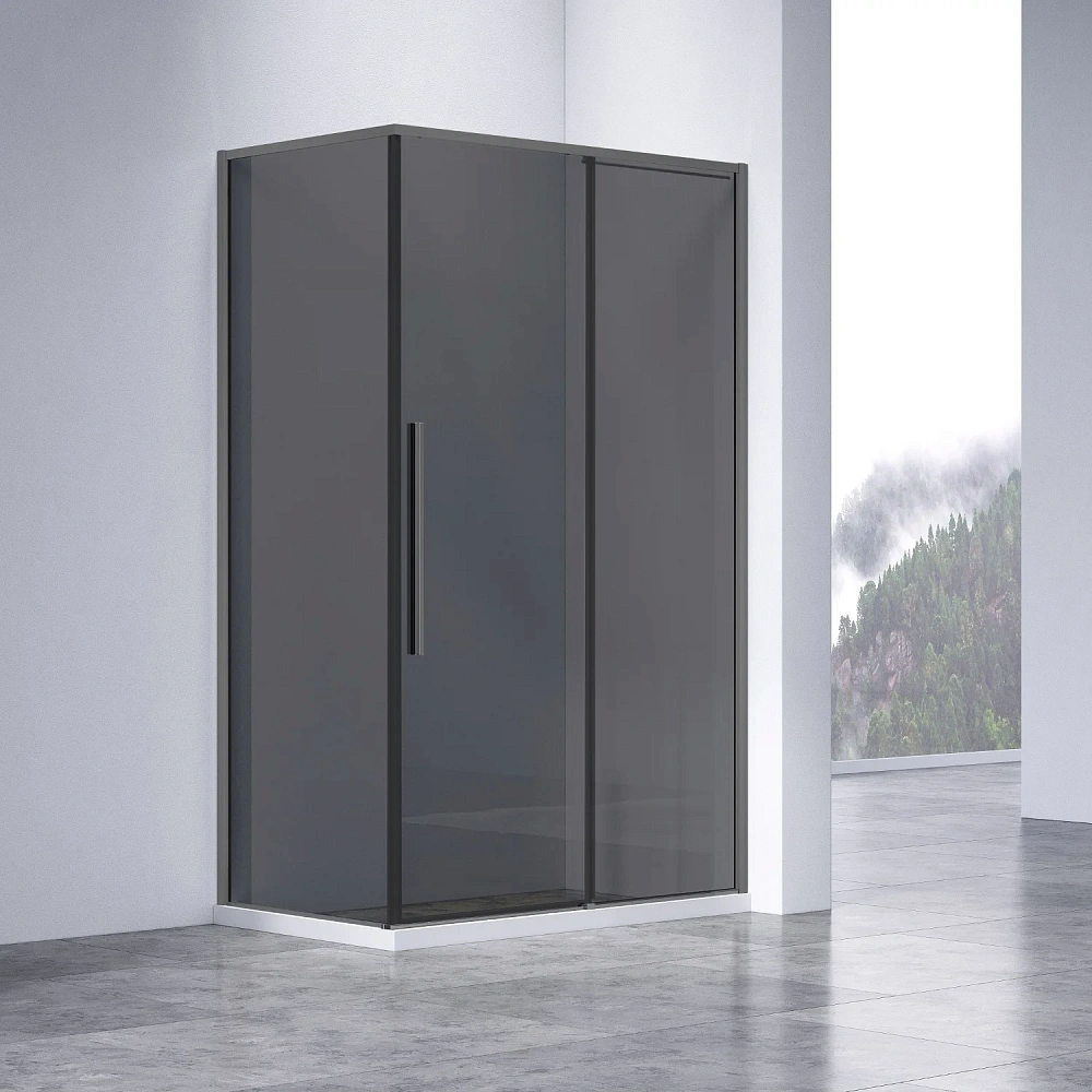 Душевой уголок Vincea Slim-N VSR-4SN8012CGGM 1200x800 вороненая сталь, стекло тонированное — Изображение 1