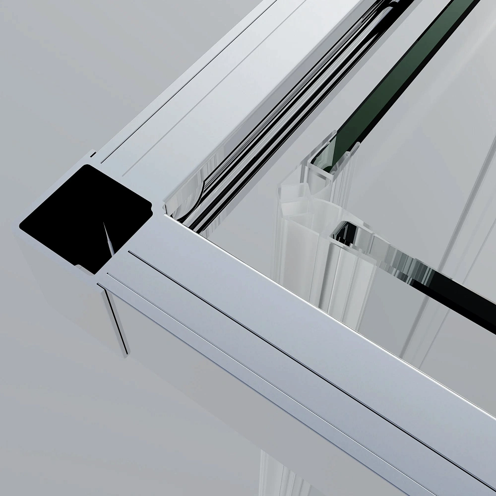 Душевой уголок Vincea Soft 2 VSS-3SO2800CLG 800x800 брашированное золото, стекло прозрачное — Изображение 3