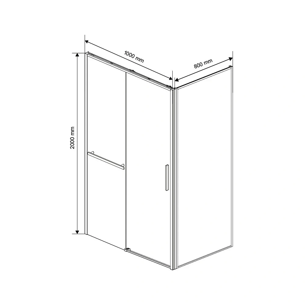 Душевой уголок Vincea Слим Софт (Slim Soft) VSR-1SS8010CLGM 1000x800 вороненая сталь, стекло прозрачное — Изображение 4