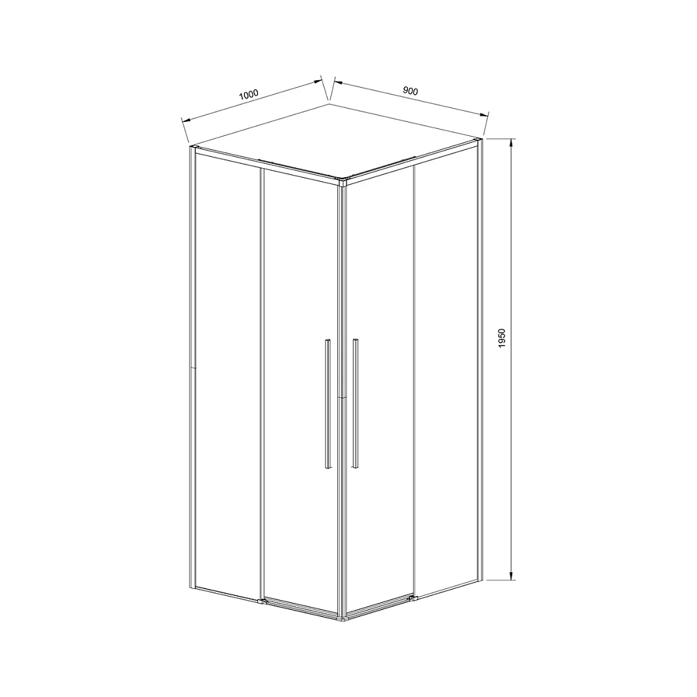 Душевой уголок Vincea Slim-N VSS-4SN9010CGGM 1000x900 вороненая сталь, стекло тонированное — Изображение 5