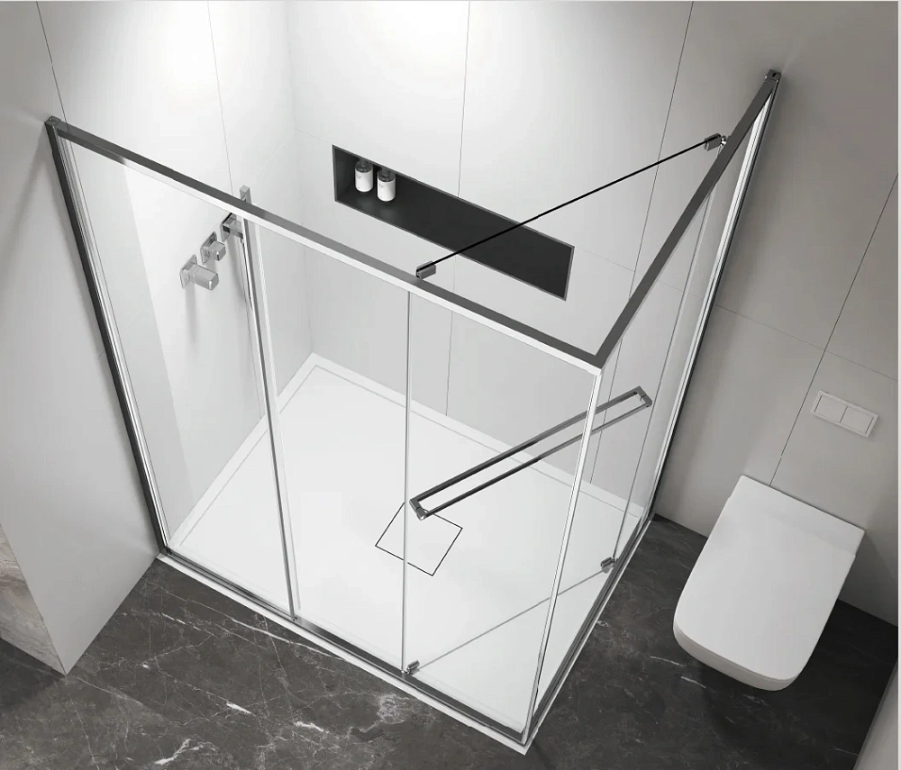 Душевой уголок Vincea Tesi VSRW-7TS9012CLG 1200x900 брашированное золото, стекло прозрачное — Изображение 3