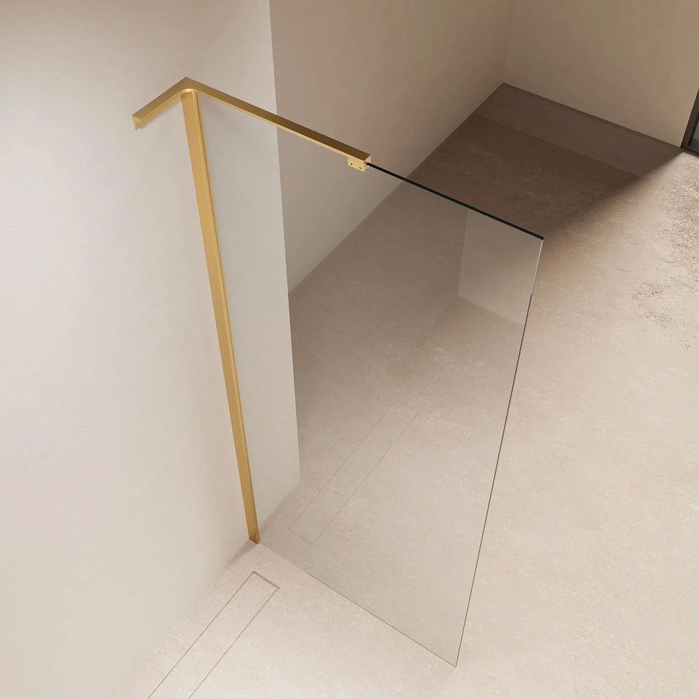 Душевая перегородка Vincea Walk-In VLSW-1H700CLG 700x2000 брашированное золото, стекло прозрачное — Изображение 2