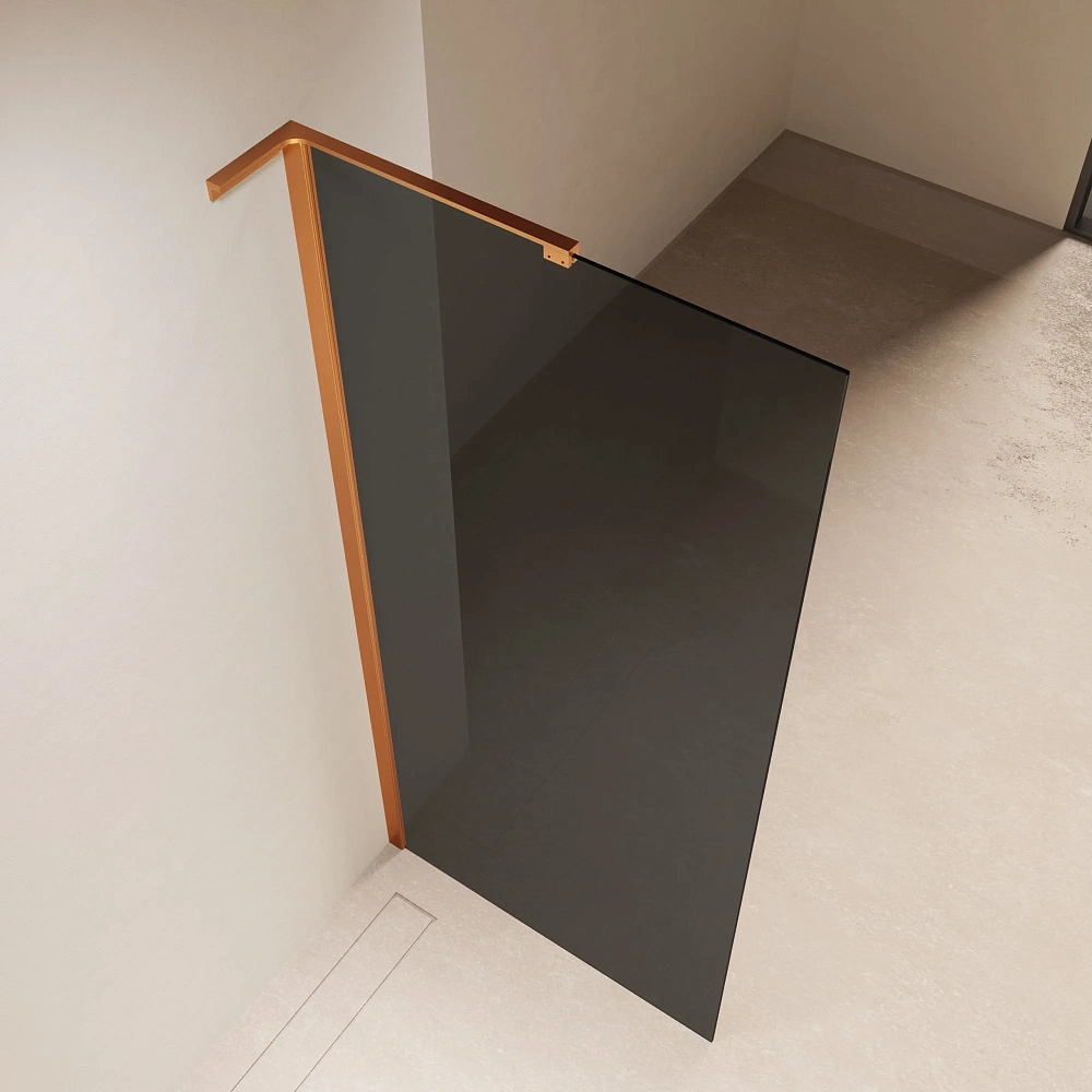 Душевая перегородка Vincea Walk-In VLSW-1H800CGBC 800x2000 брашированная медь, стекло тонированное — Изображение 3