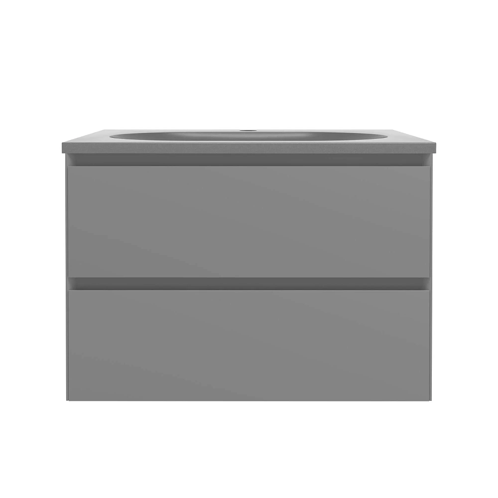 Тумба под раковину Vincea Luka Soft-Touch 600 VMC-2L600MG подвесная, 2 выкатных ящика микролифт, матовый серый — Изображение 13