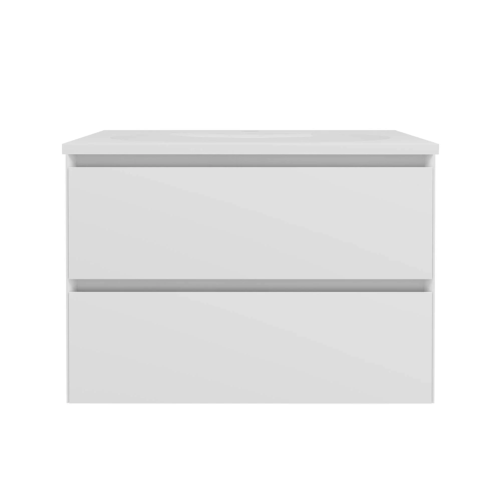 Тумба под раковину Vincea Luka Soft-Touch VMC-2L600MW 600 подвесная, 2 выкатных ящика микролифт, матовый белый — Изображение 8