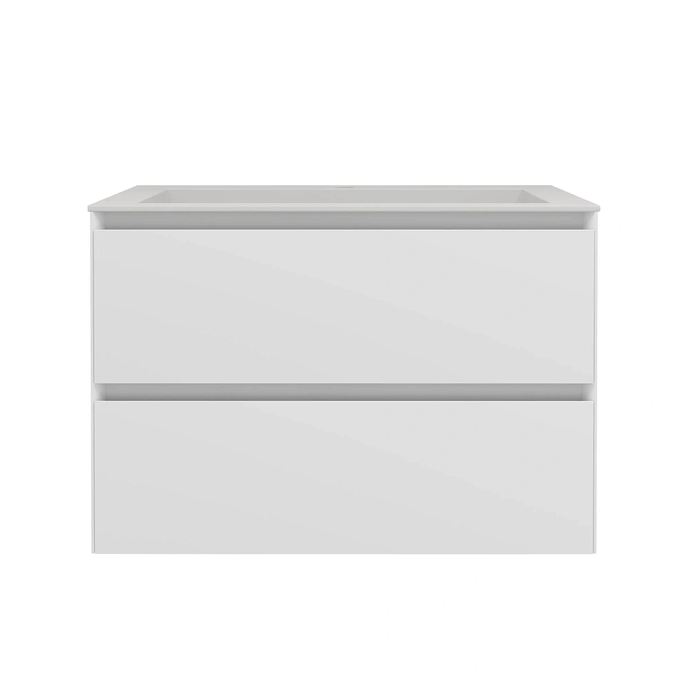 Тумба под раковину Vincea Luka Soft-Touch VMC-2L600MW 600 подвесная, 2 выкатных ящика микролифт, матовый белый — Изображение 10