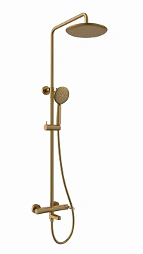 Душевая система Vincea Rondo VSFS-1RS1BG с изливом, брашированное золото