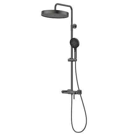 Душевая система Vincea Legacy VSFS-5LE1GM с изливом, вороненая сталь
