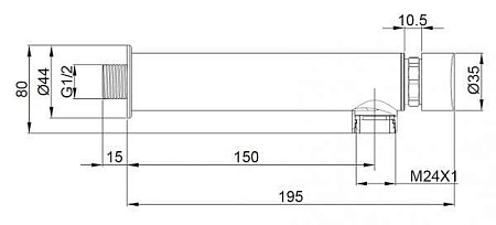 Кран NOFER Evotemp 07480.N настенный с длинным изливом 6 л/мин Кран NOFER Evotemp 07480.N настенный с длинным изливом 6 л/мин