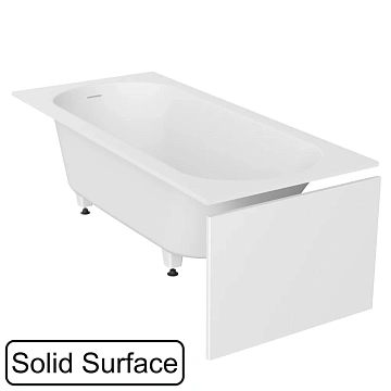 Экран для ванны торцевой WHITECROSS 1102.3XXXX.200 съемный белый мат искусственный камень