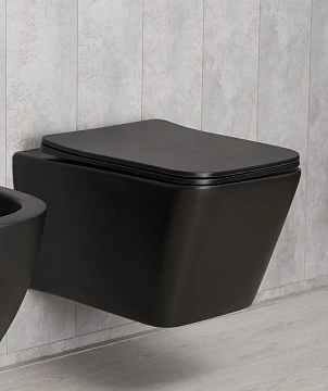 Унитаз подвесной Gid Tr2144Bm 62225Y черный матовый 52x36x33.5 с крышкой микролифт