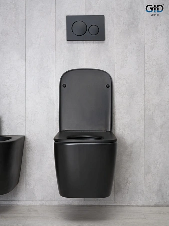 Унитаз подвесной Gid Tr2140Bm 62255Y черный матовый 51x35x37.5 с крышкой микролифт Унитаз подвесной Gid Tr2140Bm 62255Y черный матовый 51x35x37.5 с крышкой микролифт