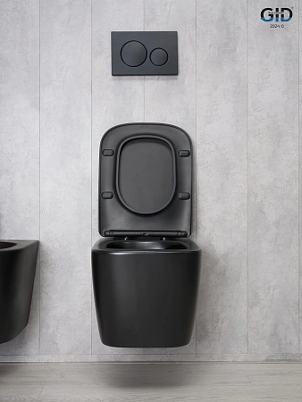 Унитаз подвесной Gid Tr2140Bm 62255Y черный матовый 51x35x37.5 с крышкой микролифт Унитаз подвесной Gid Tr2140Bm 62255Y черный матовый 51x35x37.5 с крышкой микролифт