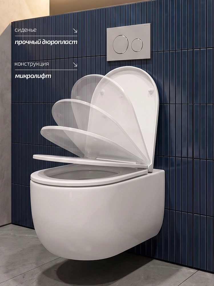 Унитаз подвесной Tornado Gid Tr2133TF 62262Y белый 49x36x34 с крышкой микролифт — Изображение 4