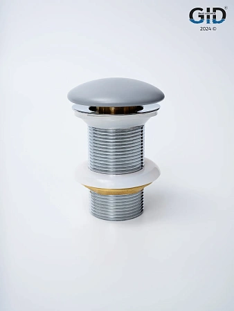 Донный клапан Gid без перелива Gmh100 74401K серый матовый 7x7x10 Донный клапан Gid без перелива Gmh100 74401K серый матовый 7x7x10