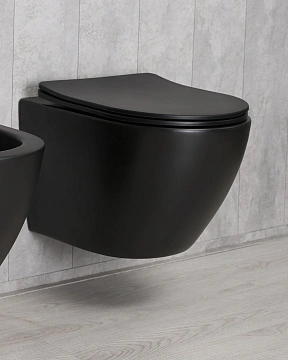 Унитаз подвесной Gid Bm2198 62226Y черный матовый 49x36x35.5 с крышкой микролифт