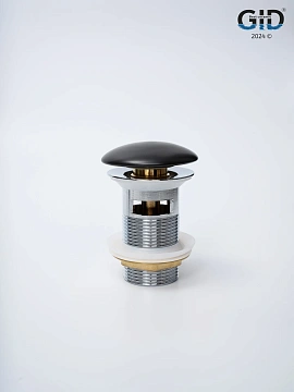 Донный клапан Gid с переливом Blm100-1 74407K черный матовый 7x7x10
