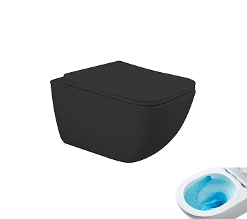 Унитаз подвесной Tornado Gid Tr2143TF-BM 62302Y черный матовый 49x34x36 с крышкой микролифт