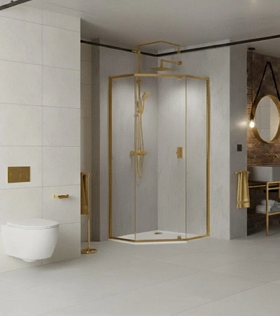 Душевой уголок Cerama Lux CL1006-100 Matt Gold профиль матовое золото, стекло прозрачное 1000x1000 мм Душевой уголок Cerama Lux CL1006-100 Matt Gold профиль матовое золото, стекло прозрачное 1000x1000 мм