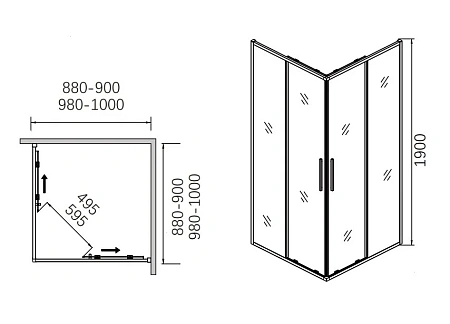 Душевой уголок Cerama Lux CL902QG-100 профиль серый, стекло прозрачное 1000x1000 мм Душевой уголок Cerama Lux CL902QG-100 профиль серый, стекло прозрачное 1000x1000 мм