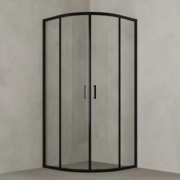 Душевой уголок VAGNERPLAST Avello 90x90x185 см VPSC9090185AV1BL полукруглый, черный