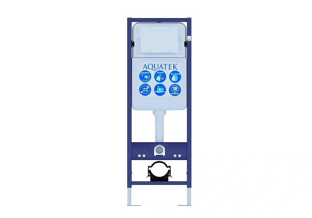 Комплект унитаза Set AQUATEK АУРА INS17/KDI09 инсталляция INS-0000017 с крепежом KKI-0000002 с клавишей смыва KDI-0000009 — Изображение 2